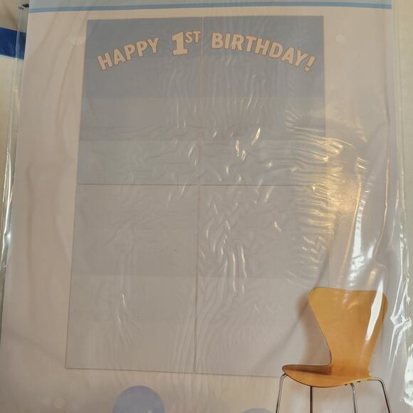 Blue 1st Birthday Party Kit - Backdrop, Table Decorations, 100 Balloons Set - Picture 16 of 16